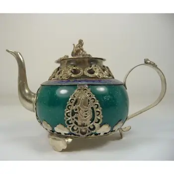 

old handwork jade teapot decoration armored dragon monkey frog