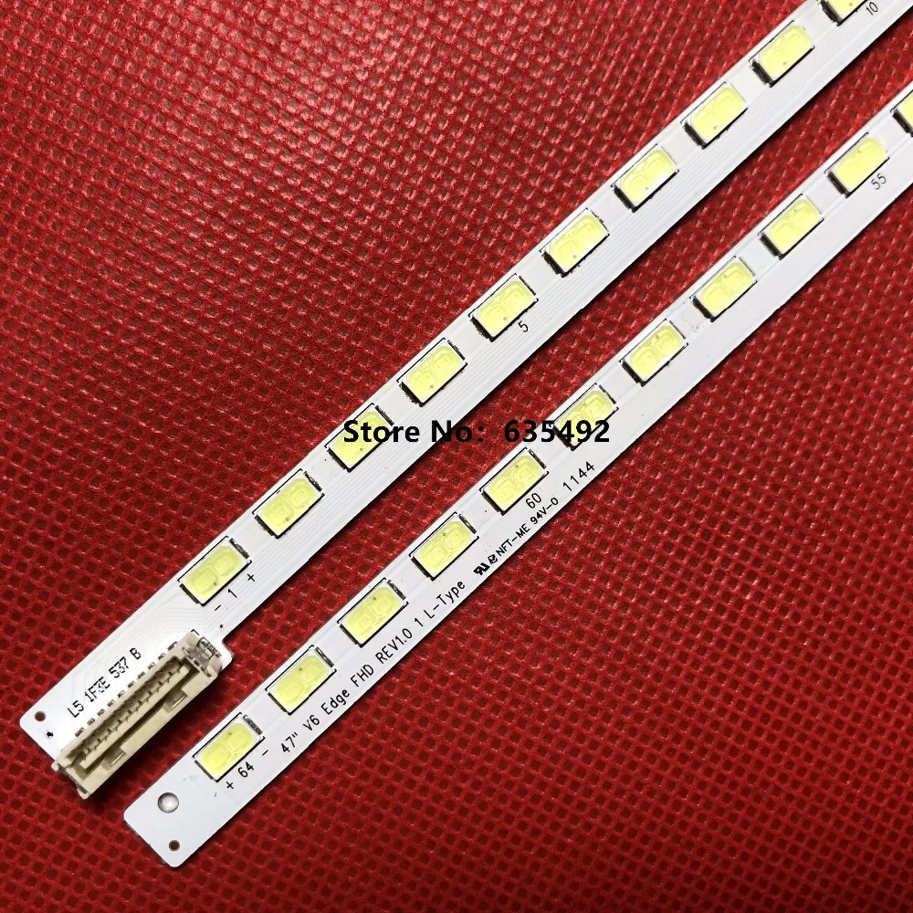 

For TV LED backlight Article LC470EUN 47LW4500 3660L-0369A 6920L-0089A 6920L-0089B 1Piece=64LED 609MM 1set=2Piece Left and right