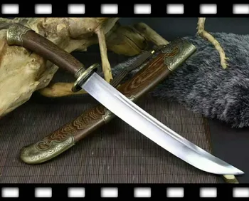 

Handmade 1095 High Carbon Steel Blade Sharp Chinese KungFu Broadsword Qing Dao Sword Jian/Pear Handle/Sheath