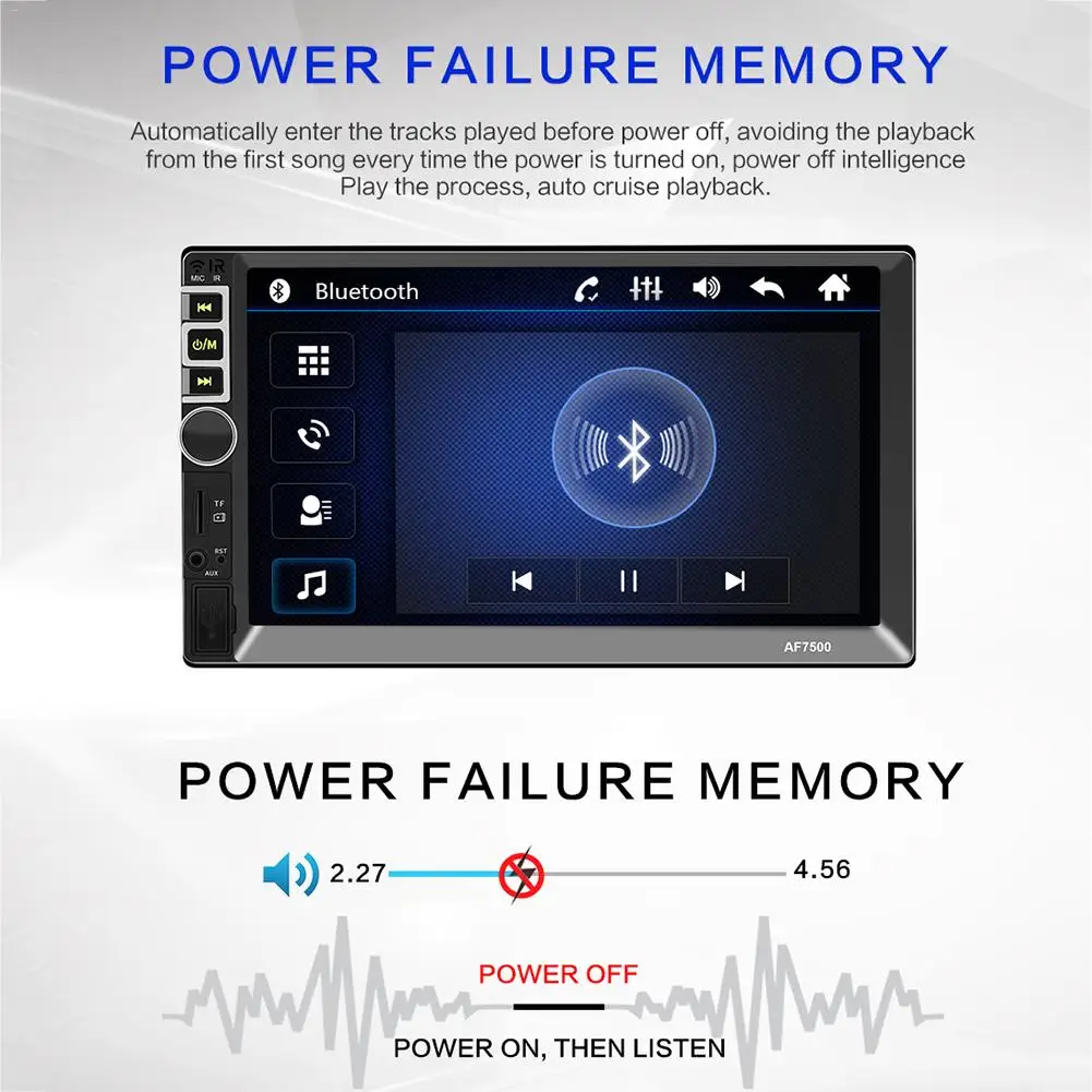 7 дюймов 2 DIN Bluetooth MP5 Автомобильный плеер Авто Стерео fm-радио камера заднего вида Поддержка для Android IOS системы жесткий экран