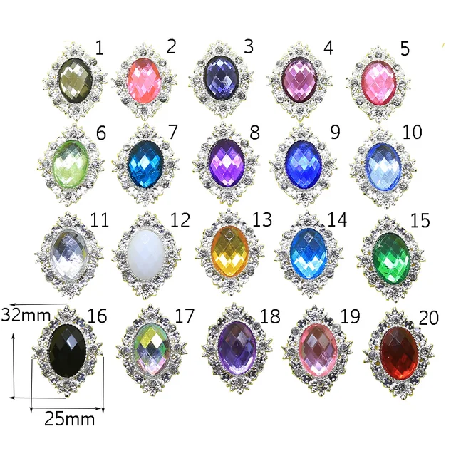 fashion 10pc acrylic button 2017 oval wedding invitations decorate