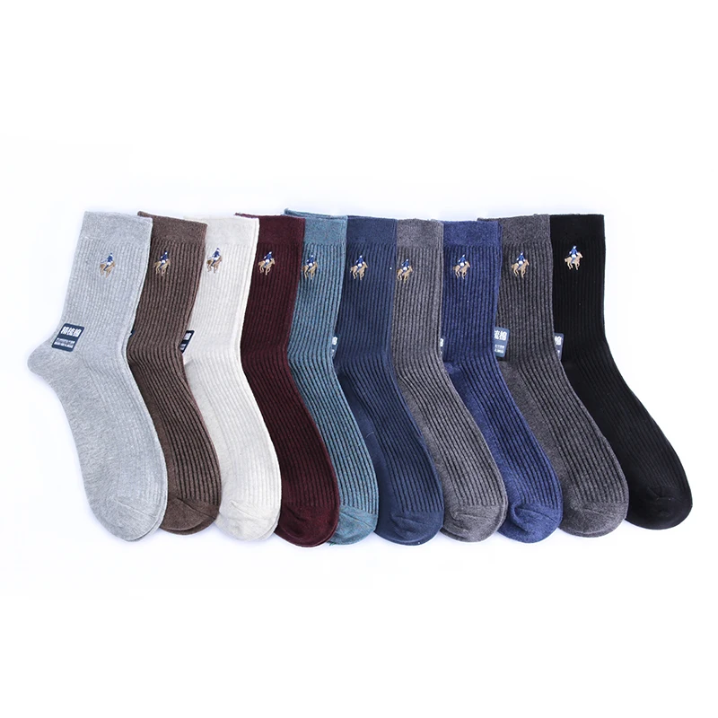 Pier Polo новые осенние повседневные Модные мужские однотонные хлопковые носки дышащие теплые хлопковые носки 10 пар лучших подарочных носков для мужчин