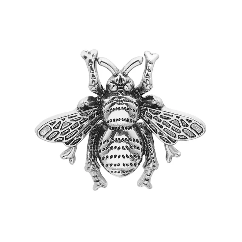 Модные броши и броши для женщин, винтажный милый значок в виде кулака пчелы, летучей насекомых, детская одежда для девочек, аксессуары, нагрудные значки - Окраска металла: ancient silver