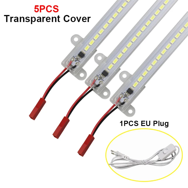Кухонный светодиодный светильник с жесткой полосой 5730 светодиодное освещение шкафа барный светильник 220 в 72 светодиодный с высокой яркостью светодиодный люминесцентный светильник - Испускаемый цвет: 5pcs T with EU Plug