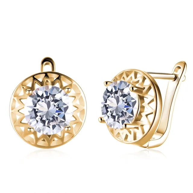 Top Brand Gold Color Clip Earrings With Zircon Woman Fashion Party Top Brand Gold Color Clip Earrings With Zircon Woman Fashion Party Dress Designer Jewelry Wedding