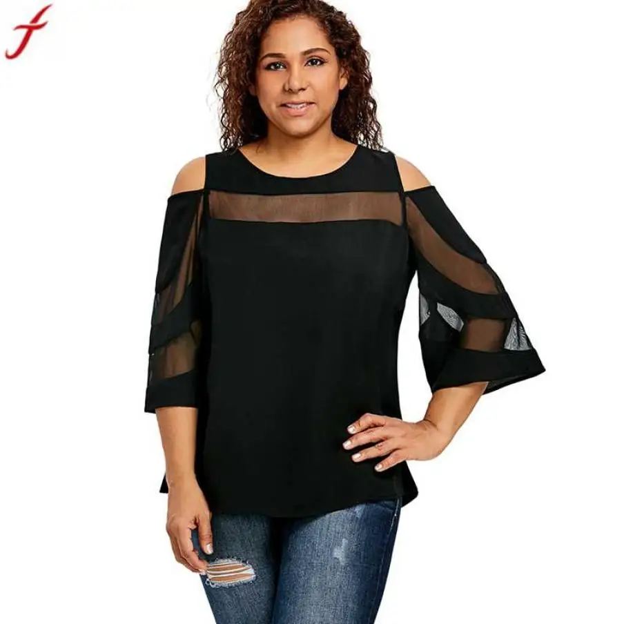 

2019 Sexy Cold Shoulder womens tops and blouses short sleeves Tunic Shirt Open Shoulder Plus Size Women Clothing blusas mujer