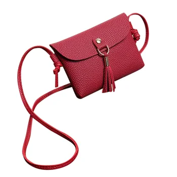 

New Fashion Casual Women Shoulder Bag Ladies' PU Leather Crossbody Bags Small Tassel Beach Bag Phone Money Package Bolsas