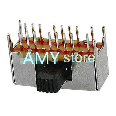 

10pcs Panel PCB 16 Pin 3 Position 4P3T Mini Slide Switch Side Knob 0.5A 50V DC SK43D01-G5/8.5/10/12 Knob Height 5/8/10/12mm