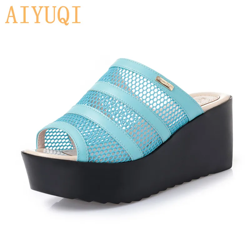 

AIYUQI Women's sandals on the platform 2019 new summer women's slippers shoes large size 41 42 women's sandals with heels