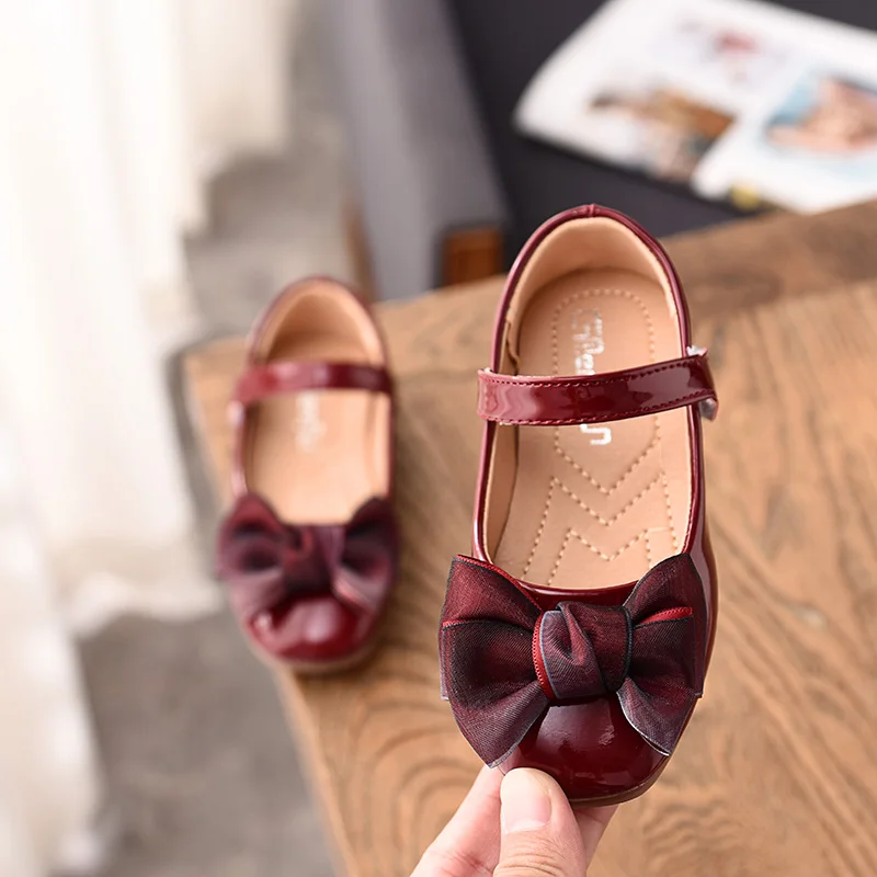 SLYXSH/ г., весенне-осенние детские туфли принцессы на плоской подошве милые тонкие туфли с бантом обувь для девочек на мягкой подошве