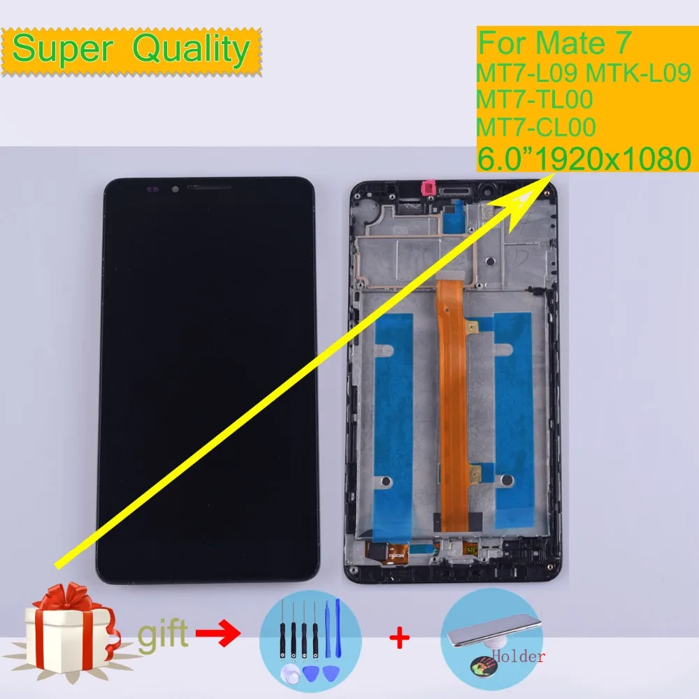 

ORIGINAL LCD For HUAWEI ASCEND MATE 7 LCD Display Touch Screen Digitizer Assembly With Frame MT7-L09 MTK-L09 MT7-TL00 MT7-CL00