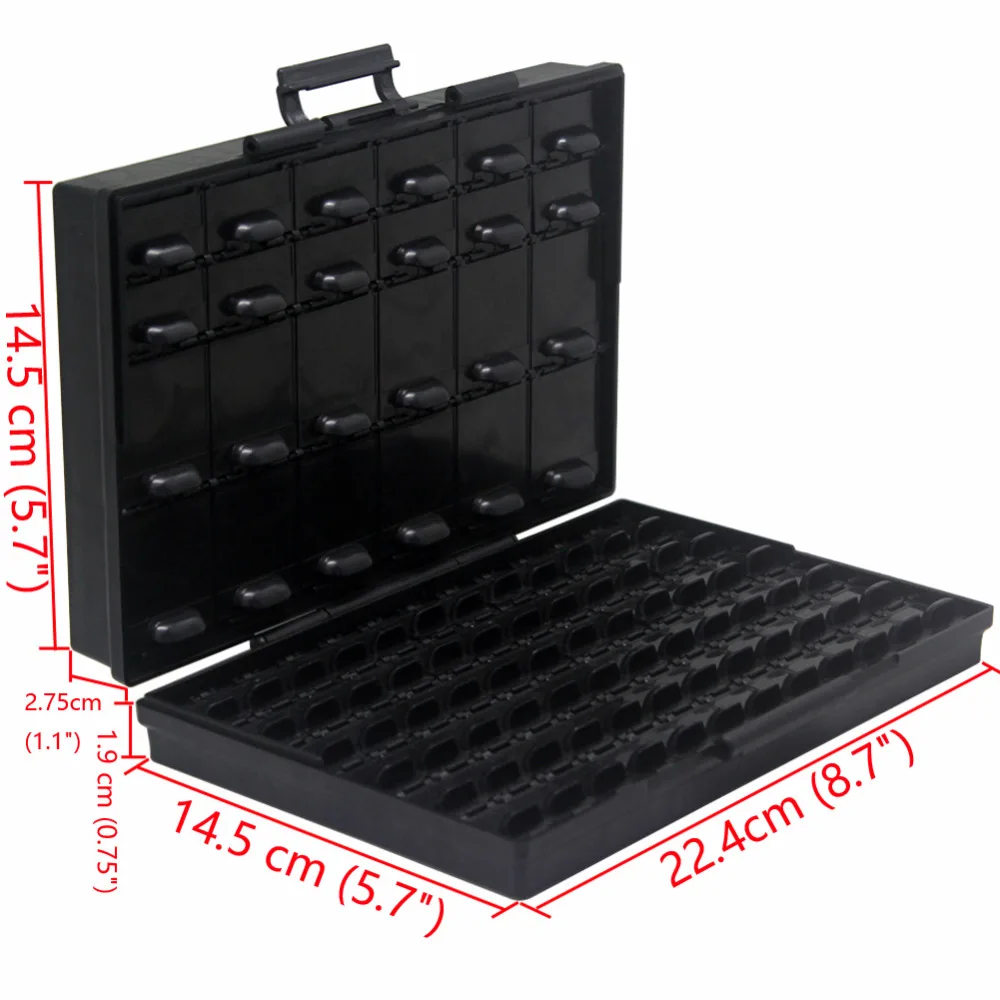 AideTek Box Organize anti-static ESD safe enclosure SMD SMT IC diode parts organizer transistor plastic toolbox black BOXALL96AS rolling tool chest