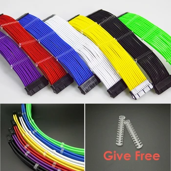 

ATX 24Pin Motherboard Extension Cable 24Pin Extension Line for water cooling computer Black,Red,White,Blue,Purple,Yellow,Green