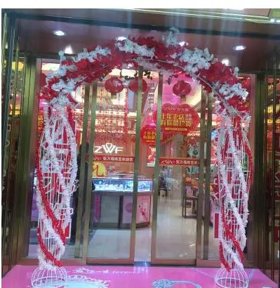 European arch frame iron arch rattan fancy frame wedding background forest series wedding props.