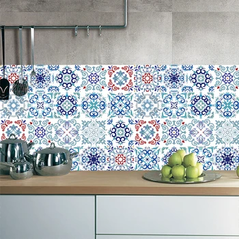 Fresh Style Strip Tiles Wall Sticker Bathroom Glass Windows Kitchen Decor Wallpaper Waterproof Peel Stick Art Tile Wall Decals