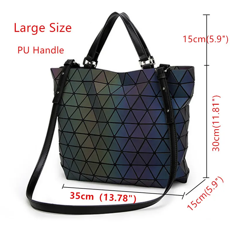 Женская Алмазная Геометрическая деформационная Сумка-тоут неправильная складная сумка через плечо голографическая Лазерная светящаяся сумка-мешок - Цвет: A Large