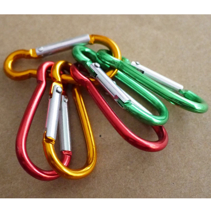 10pcs Colorful Climbing Hiking Camping Aluminum Alloy Carabiner Buckle Hook Outdoor Travel Kits Bag Accessories Gadgets R shape