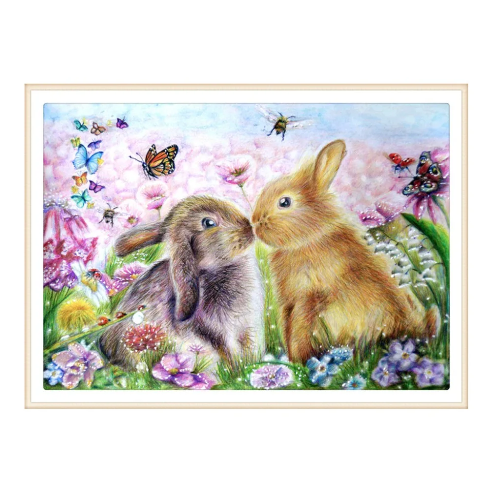 

5D DIY diamond painting all-round / round diamond rabbit" embroidery cross stitch gift home decoration gift