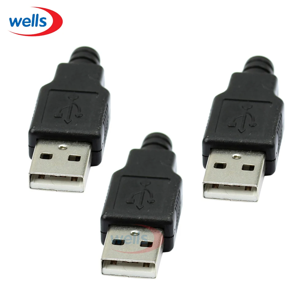 5 шт. A Тип USB разъем 4 контактный с черным пластиковым покрытием|connector 4pin|connector