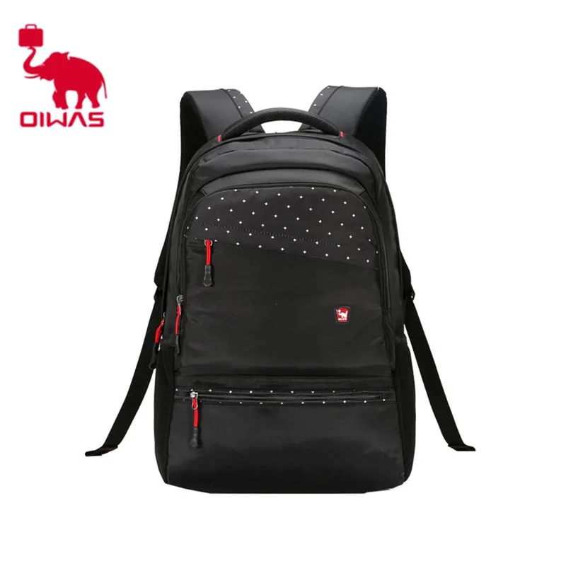 2018 NEW Oiwas Preppy Chic Style School Backpack Printed Contrast Color Waterproof Computer Backpack Multi-function Unisex contrast binding slit hem printed skirt