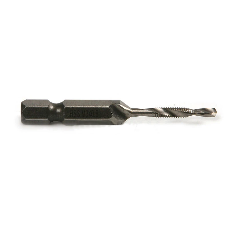 DWZ Silver  6pcs  M3-M10 1/4'' Hex Shank HSS Metric Screw Thread Taper Drill Cone Bits Set