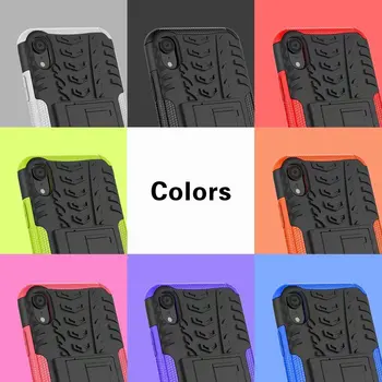 

50pcs/lot Hybrid Kickstand Rugged Rubber Armor Phone Case For iPhone XS Max XR PC+TPU 2 In 1 Cover