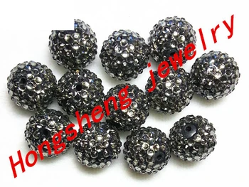

(choose size) 12mm/16mm grey color Resin Rhinestone Beads,Bling Resin Ball Beads, for Chunky Kid Necklace Jewelry