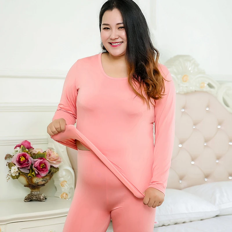 Queenral Thermal Underwear Women Plus Size XL-6XL Long Johns Women For Winter Warm Large Size Slim Shaper Thermal Underwear