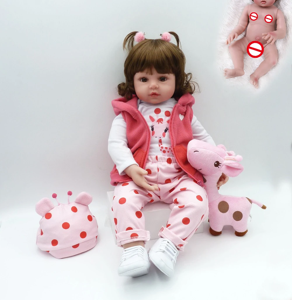 Новая силиконовая версия для всего тела Розовая кукла "Жираф" очень гибкая Силиконовая Водонепроницаемая игрушка для ванны реалистичный младенец Кукла reborn baby