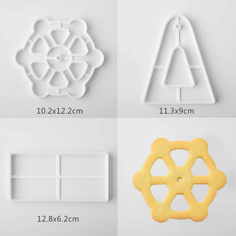3 шт. формы для выпечки в форме колеса обозрения Инструменты для торта Пластиковая форма для помады для бисквита форма для выпечки Формочки для печенья Кухонные гаджеты