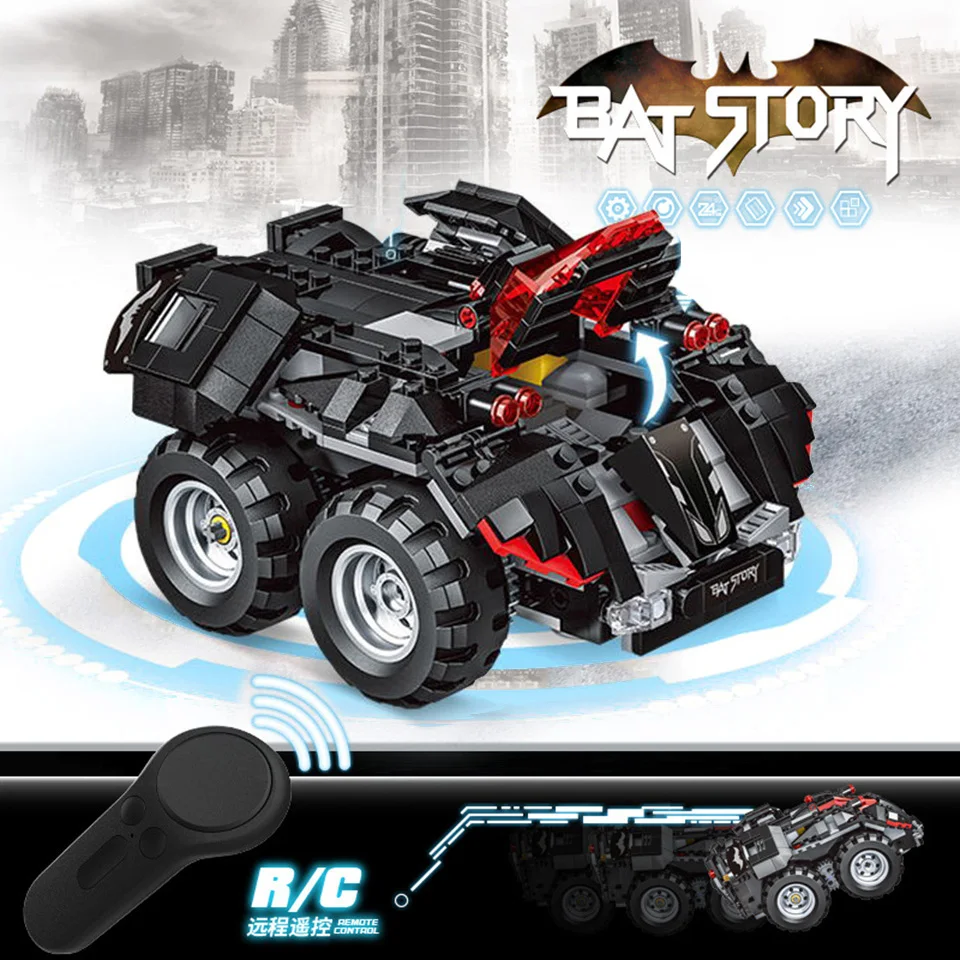 

App Controlled Batmobile Compatible With Legoing 76112 Batman Model Building Blocks RC Cars Boy Gifts Toys For Children