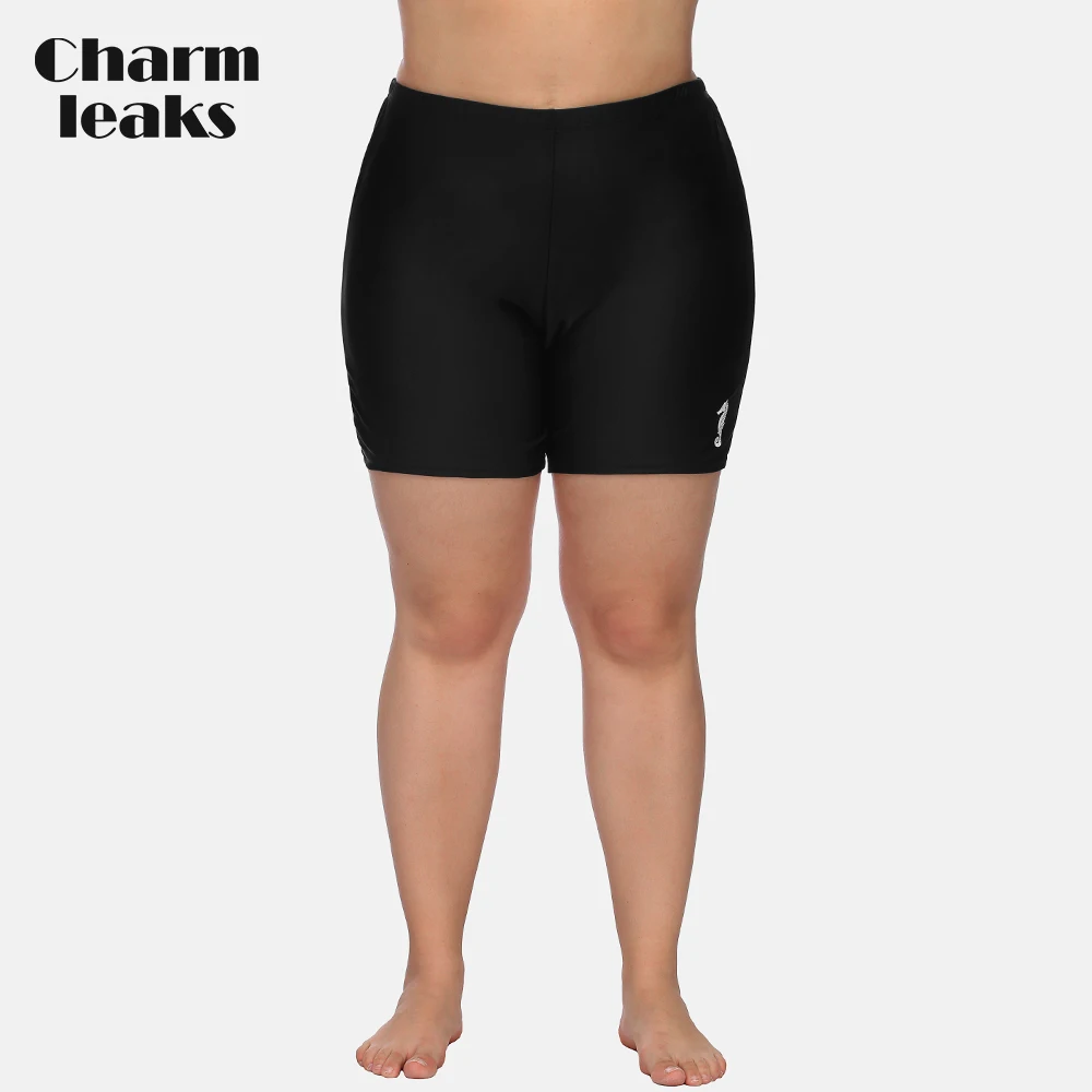 

Charmleaks Women High Waist Swimming Trunks Plus Size Ladies Plus Size Bikini Bottom Solid Swimwear Briefs Split Swimming Trunks