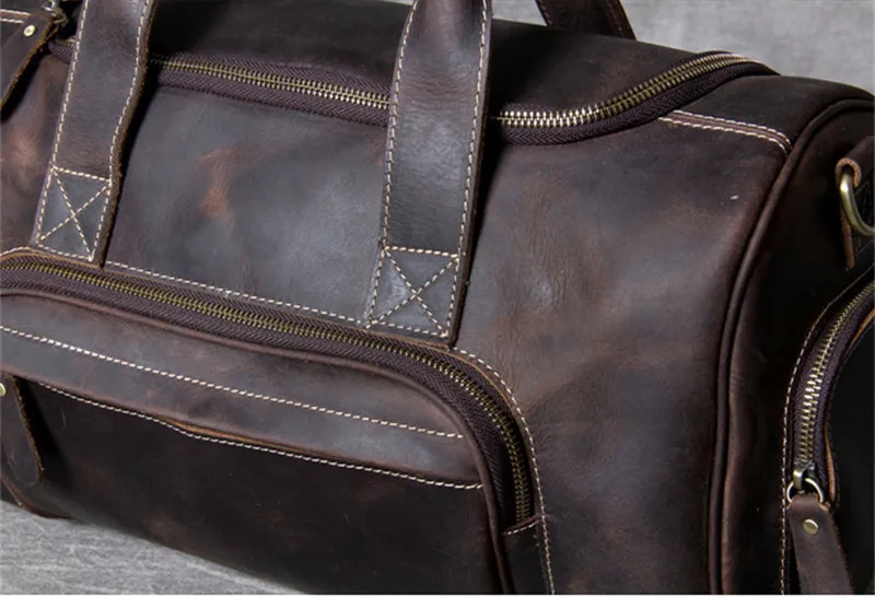 PNDME Высококачественная Мужская Дорожная сумка crazy horse из кожи, Большая вместительная сумка из натуральной кожи, диагональная посылка