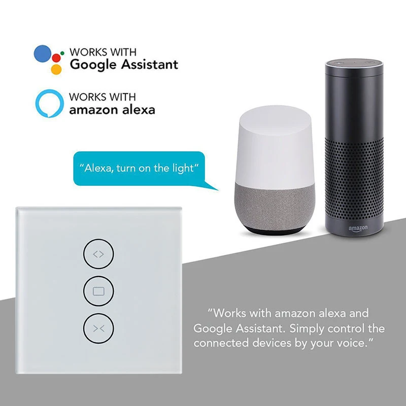 Smart Switch US/EU plug беспроводной переключатель управления занавесками работает с Google/Alexa сенсорный переключатель занавески для занавеска с электроприводом