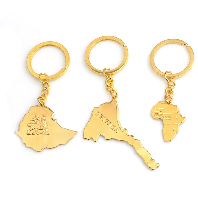 

Gold Color Africa Map Ethiopian Map Eritrea Map for Key Chains Jewelry for Women Men Keyring Gifts 4 Model #J0337