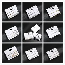2019 New Hot Sell Small Stud Earrings Set For Women Girl Punk Stud Earrings Set Personality Party Jewelry Fashion Brincos hot sell high quality four leaf clover stud earrings classic jewelry for women brincos shell two flowers stud earrings wholesale