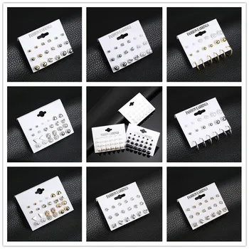 

2019 New Hot Sell Small Stud Earrings Set For Women Girl Punk Stud Earrings Set Personality Party Jewelry Fashion Brincos