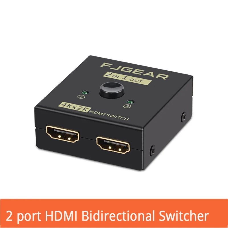 2 порт HDMI коммутатор 2 в 1 из дистрибьютора 1 в 2 из HD 4 к компьютер мониторы Двунаправленный преобразования Splitter FJ-HD201