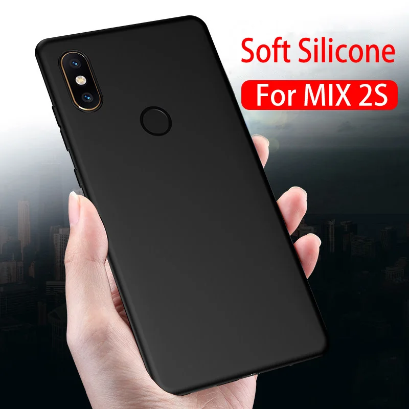 Xiao mi x 2 S Чехол Сяо s Силиконовая задняя мягкий тонкий матовый защитить черный x2s |