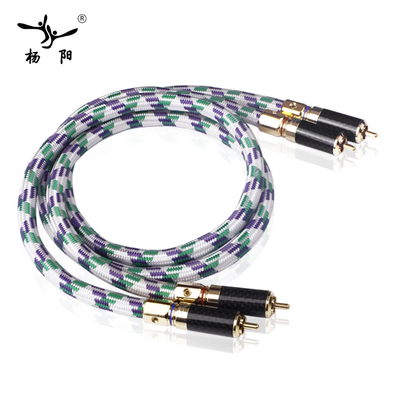 YYAUDIO C2 A пара Hawk 6N бескислородная медь RCA двойной лотос поток HiFi аудио кабель