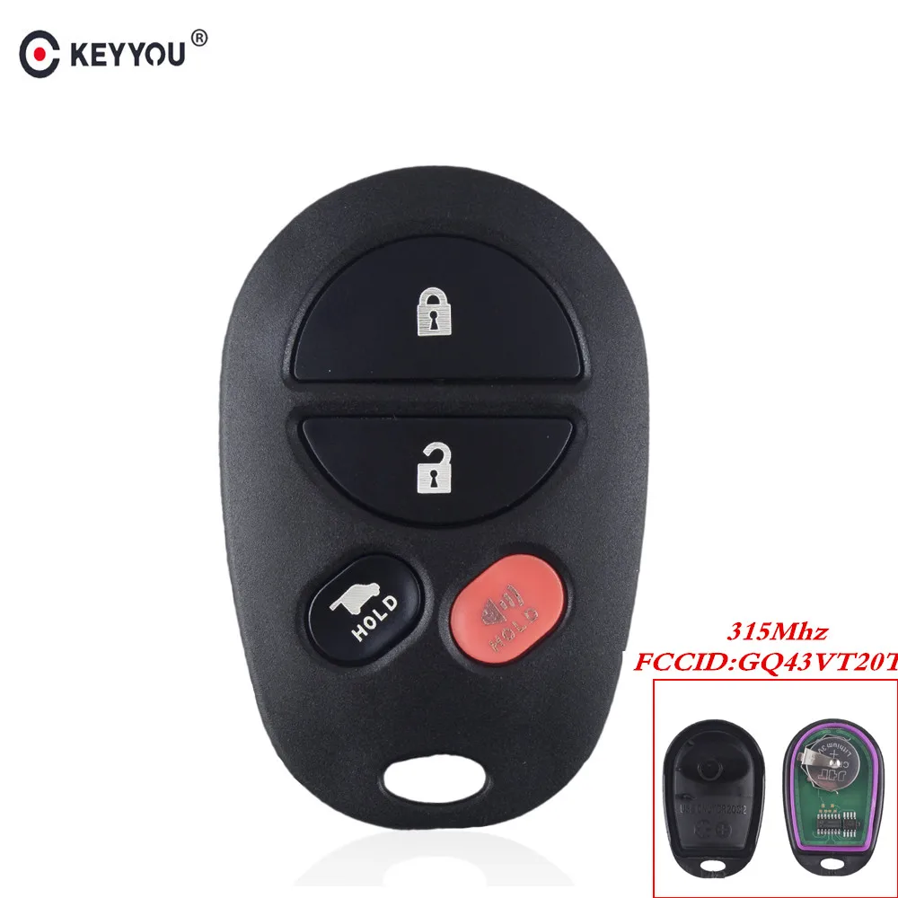 KEYYOU для Toyota Highlander Sequoia Sienna GQ43VT20T дистанционный Fob 4 кнопки 314 МГц Автомобильный