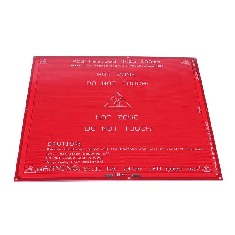 MK2A печатная плата heatbed 300*300*2 мм с кабелем + термистор 100k 12V 24V RepRap RAMPS 1 4 для запасных