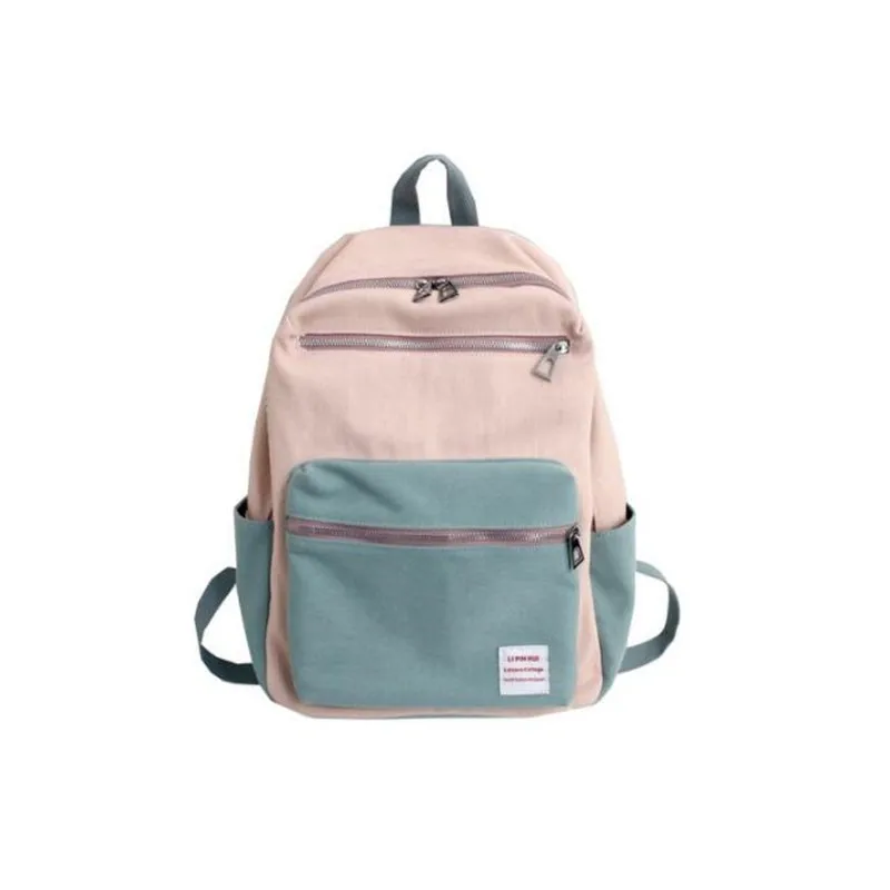 

2019 new women canvas travel backpack patchwork school bags for girls laptop bags for women casual holiday bags M459