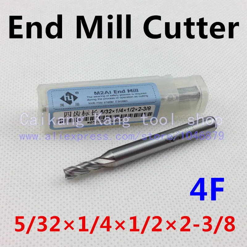 

New 4Flutes 4F 5/32*1/4 M2AI Dia 5/32 End Mill Router Bit Milling Cutter Machine CNC Drill Tool Super-Hard High Speed Steel