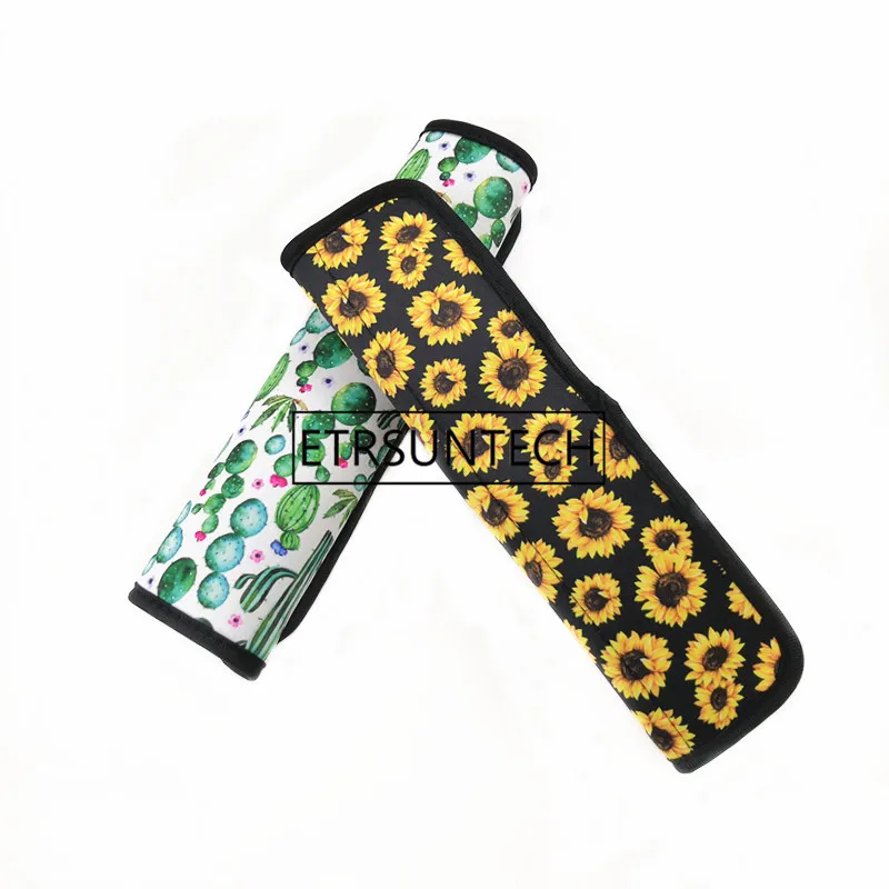 4PCS Neoprene Sunflower Leopard cactus Car Safety Seat Belt Pad Cover Belt Strap Shoulder Pad for Adults and Children