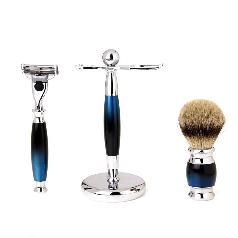 Новейший мужской бритвенный набор для удаления волос, щетка для бритья, бритва, держатель для бритвы, подставка, ручка для бритвы, набор для бритья для мужчин - Цвет: JZ-1001A