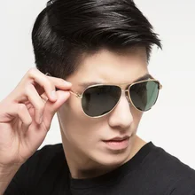Hombres Gafas de Sol 2017 Gafas de Sol de Metal Marco de la Aleación de Piloto Para masculina de Alta Calidad Oval Marco de Gafas de Sol Gafas Masculino luneta