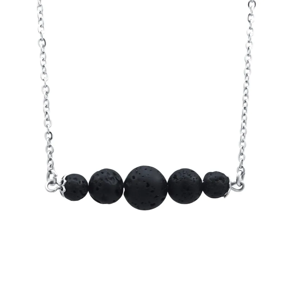 

lava rock necklace Essential Oil Perfume Diffuser Lava Rock Beads Bar Pendant