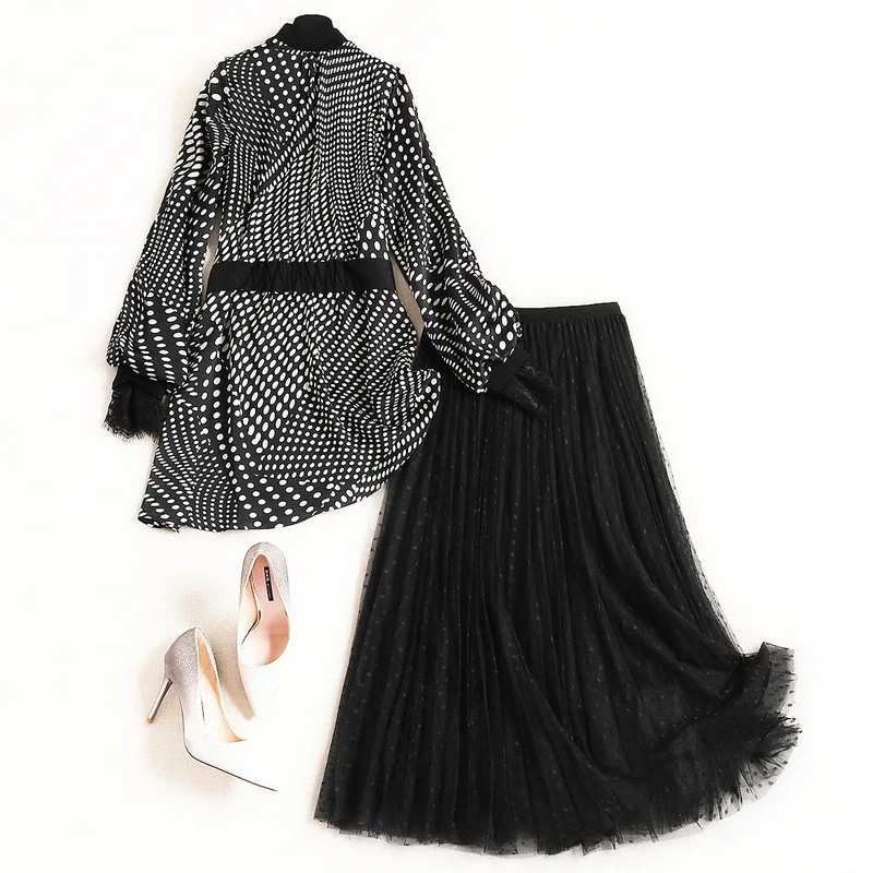Ensembles 2019 Maille 10121 Feminino O Vêtements Pull 2 Femmes Jupes Costumes Asymétrie Gothique Ensemble Shuchan Pièces cou Conjunto Femelle zpfTxT
