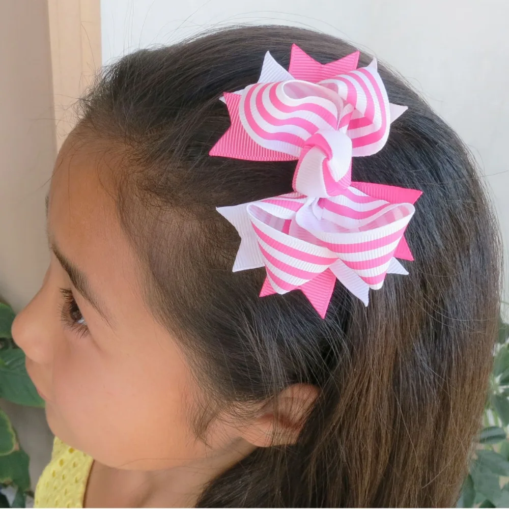 30 BLESSING Good Girl Boutique 2 Tone 3.5/" Windmill Hair Bow Clip 104 No.